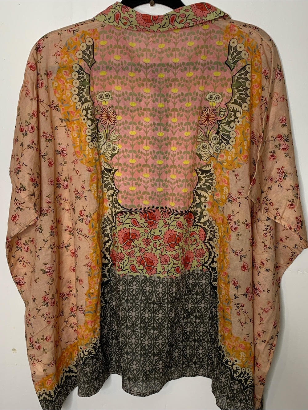 NATURAL LIFE Pink Patchwork Floral Cotton Button-Down Top one size - Picture 7 of 9